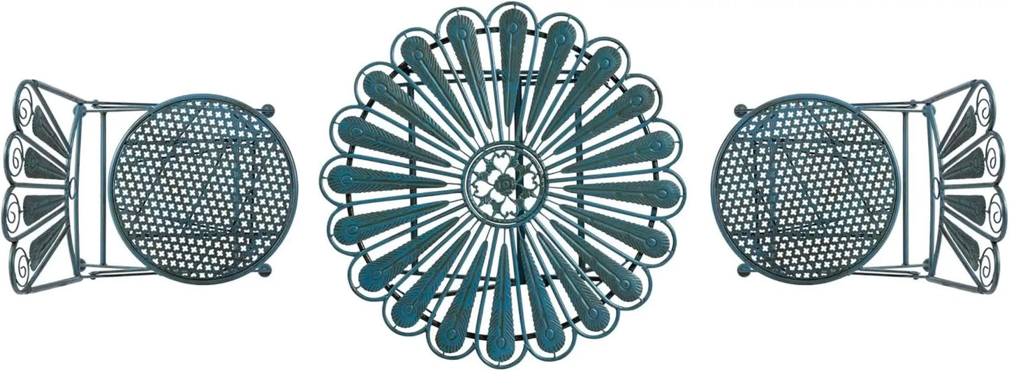 Bistro Set 3 Piece Light Blue Outdoor Patio Furniture from PriceLows™