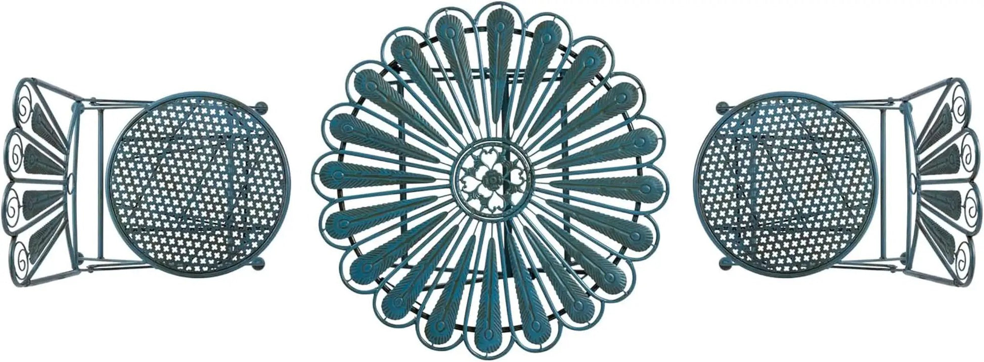 Bistro Set 3 Piece Light Blue Outdoor Patio Furniture from PriceLows™