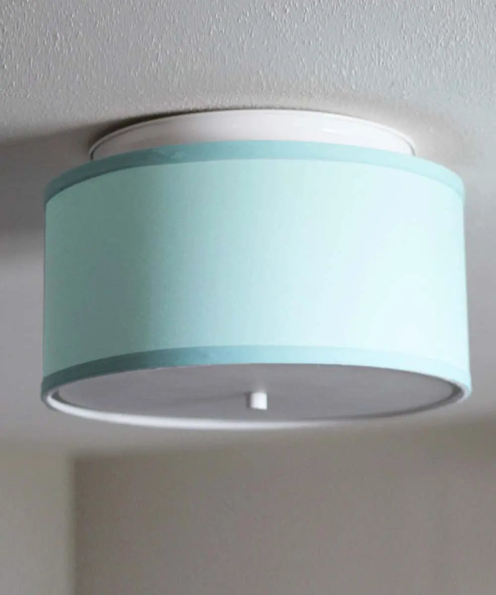 Flush Mount Conversion Kit | 14 Inch Wide | Paradise Blue | Drum Shade