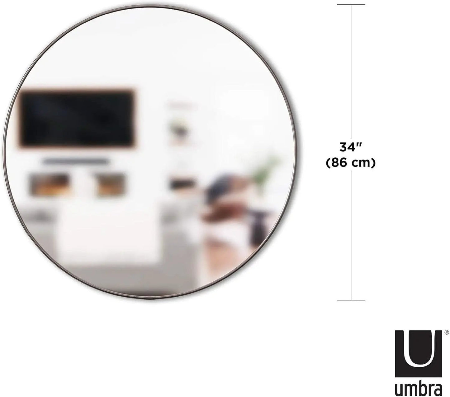 34 Inch Circle Mirror Titanium Finish For Entryways from PriceLows™