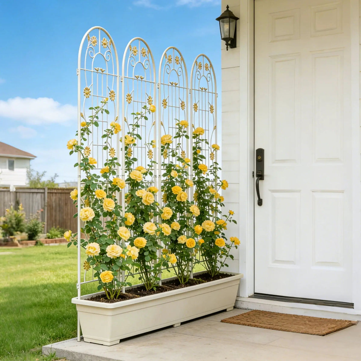 Metal Garden Trellis | Galvanized Steel | Powder Coated | 4 Piece Set