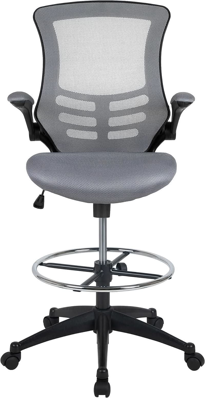 Kelista Mid Back Swivel Office Chair With Height Adjustable Dark Gray Mesh from PriceLows™