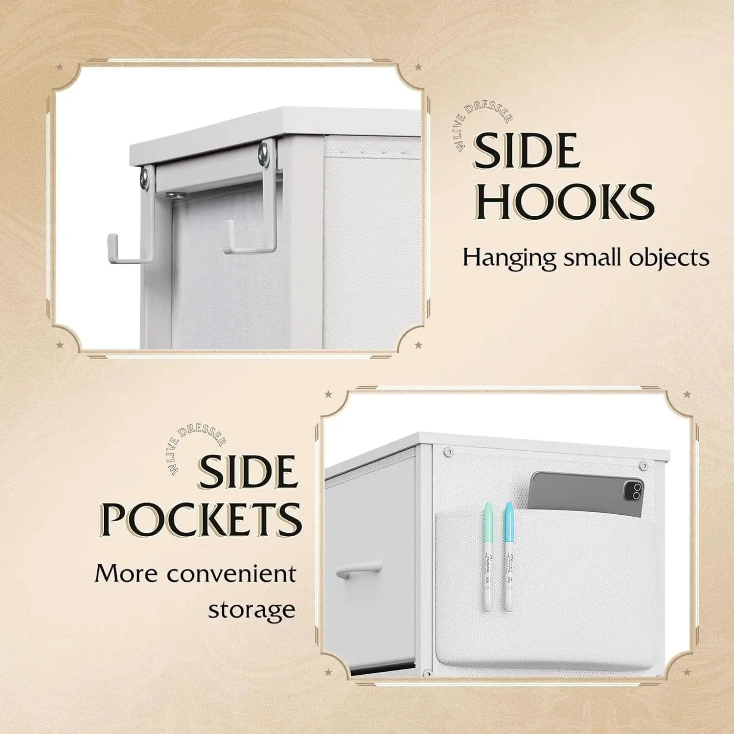White Dresser 10 Drawer Storage Chest With Metal Frame from PriceLows™