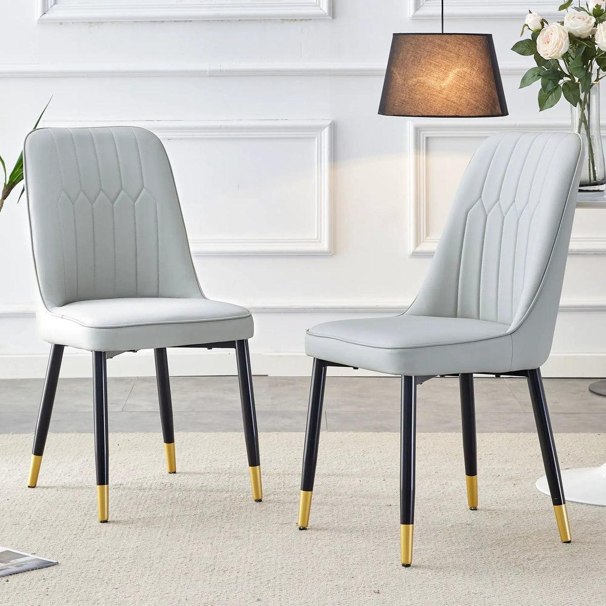 Modern Chair With Metal Legs Chair Set | 2 Pieces | Metal | Dining Room