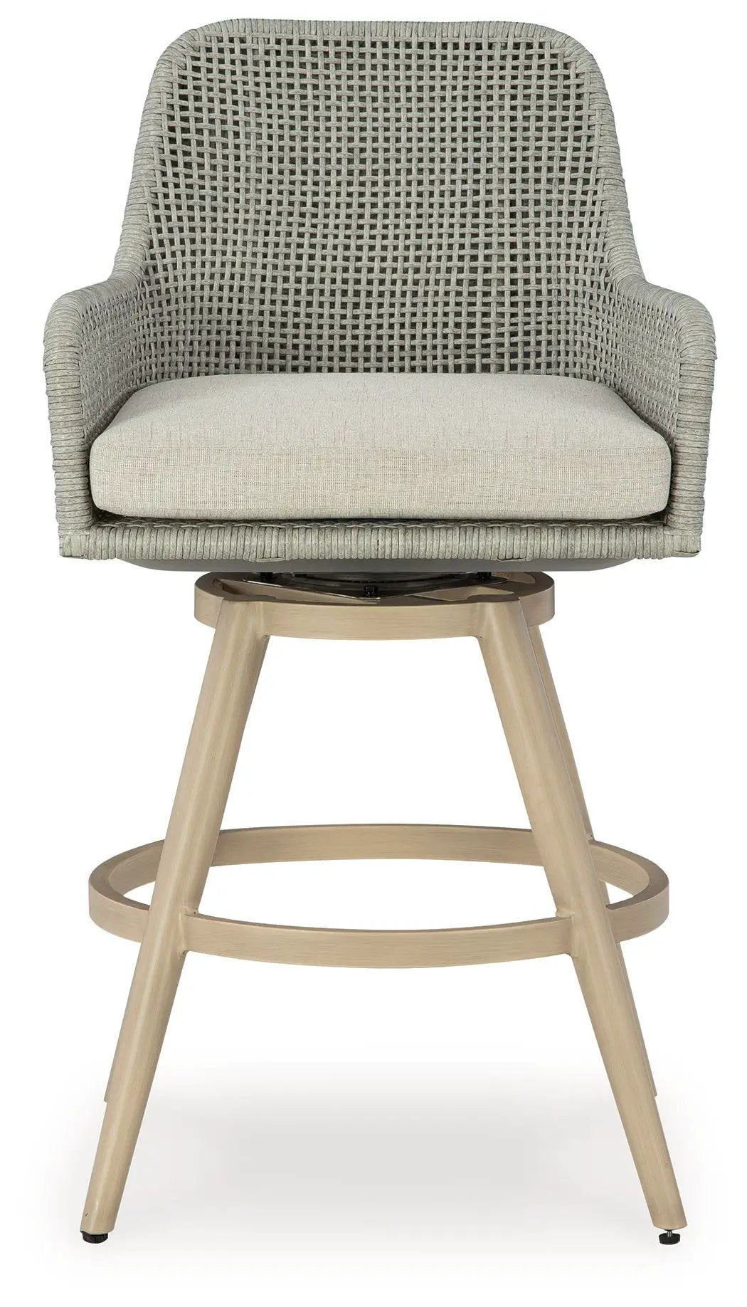 Seton Creek Barstool With Cushion (Set of 2) | 24.75 x 25 x 46 in | Polyester & Fabric | Beige / Gray