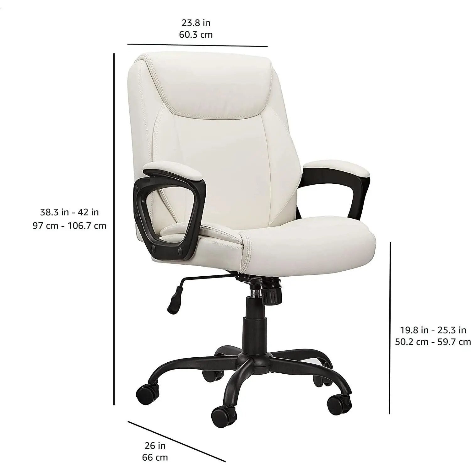 Cream Padded Office Chair Armrests Height Adjustable from PriceLows™