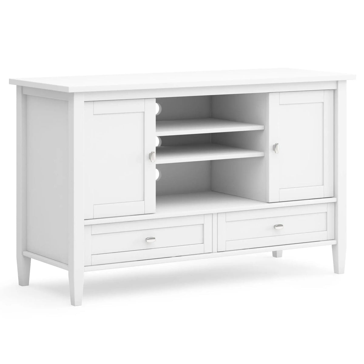 Warm Shaker Transitional TV Media Stand | Handcrafted Solid Wood | Fits TVs Up To 50 Inch | Tall Design