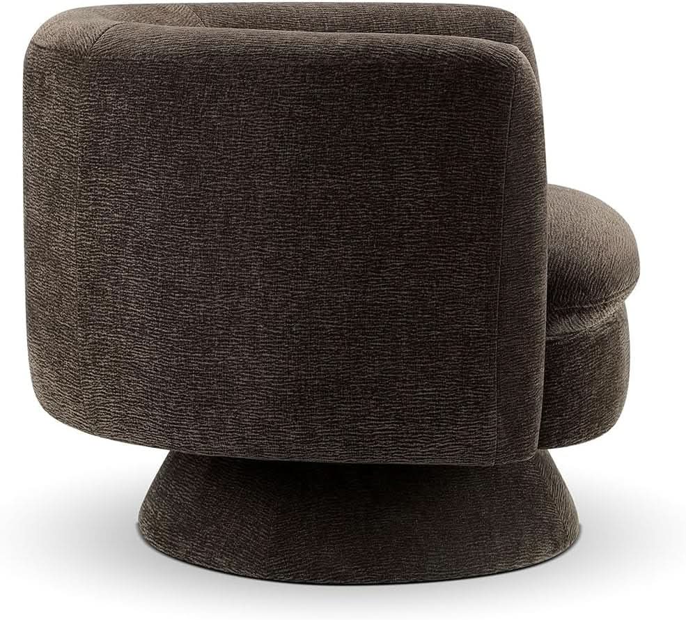 360 Degree Swivel Chair Espresso Velvet Upholstery from PriceLows™