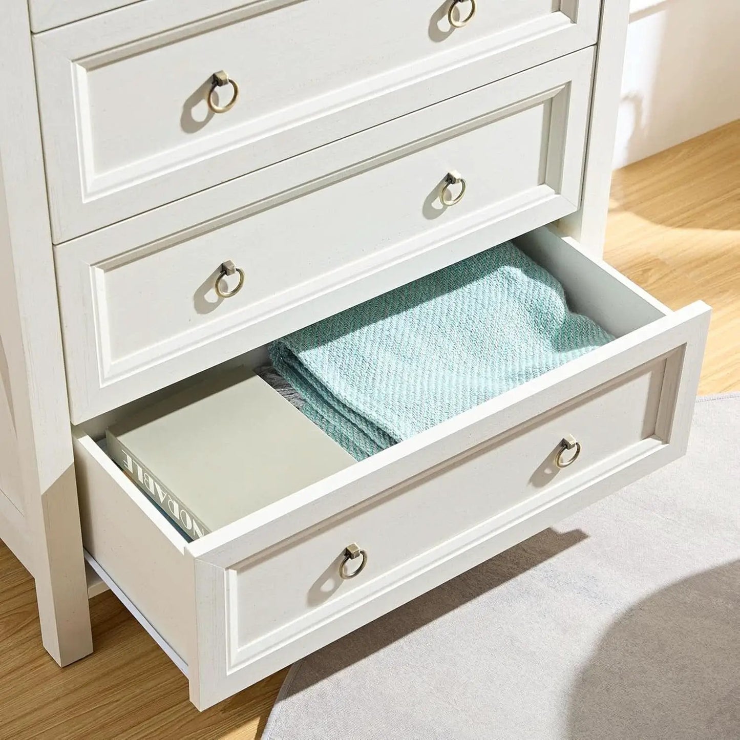 Antique White Forty EightInch Tall Farmhouse Dresser from PriceLows™