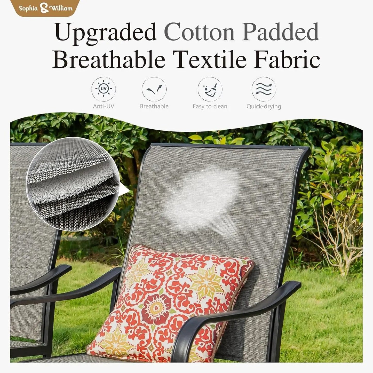 Patio Furniture Set Table For 8 Grayish Brown Swivel Chairs from PriceLows™