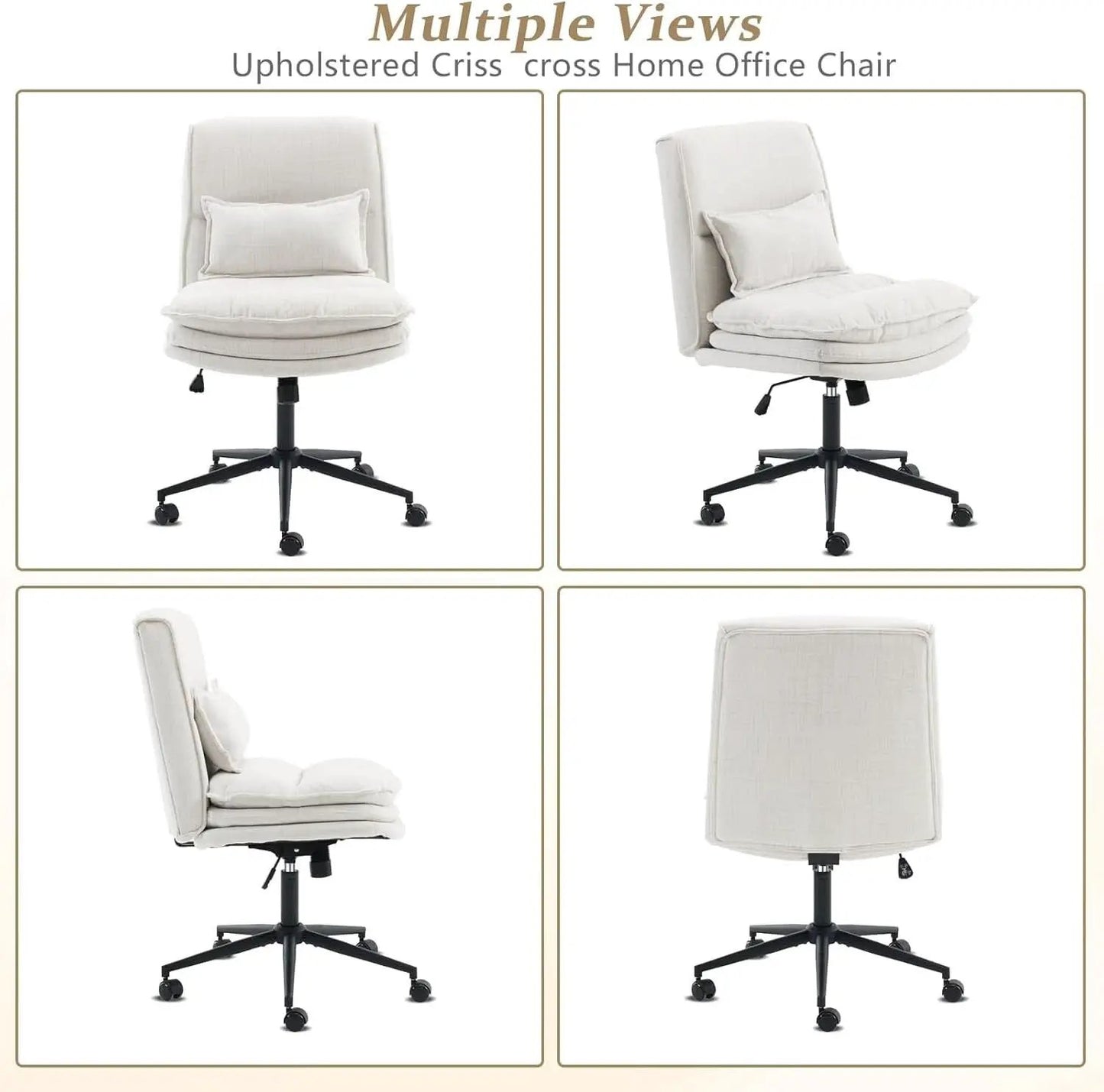 Cloud Criss Cross Office Chair Beige Fabric 18in High Back from PriceLows™