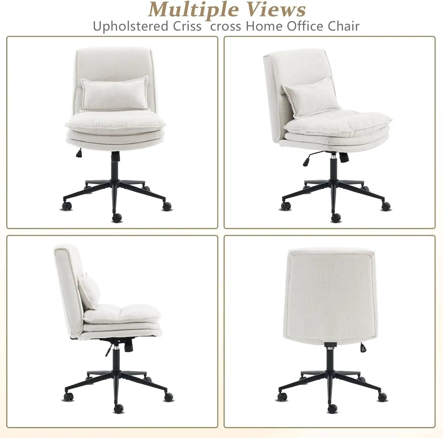 Cloud Criss Cross Office Chair Beige Fabric 18in High Back from PriceLows™