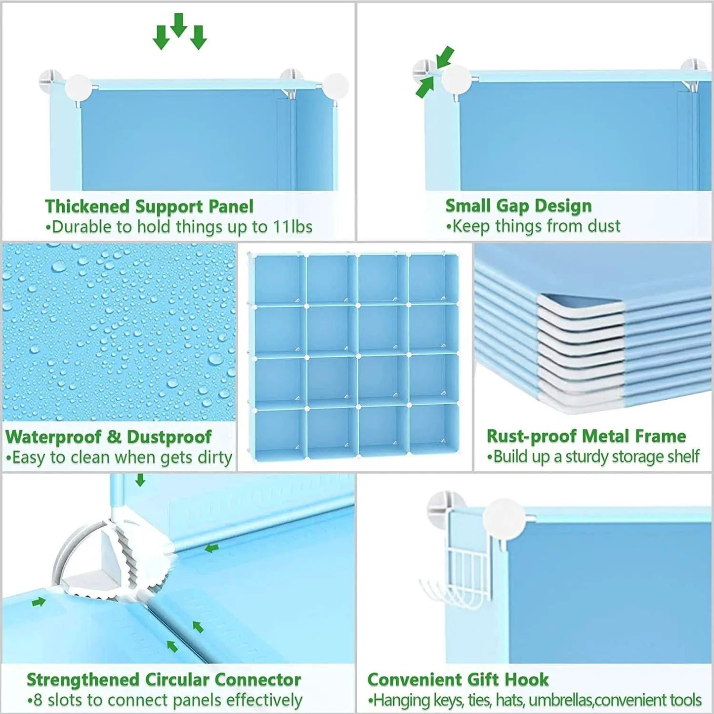 16-Cube Blue Storage Organizer for Home and Office from PriceLows™