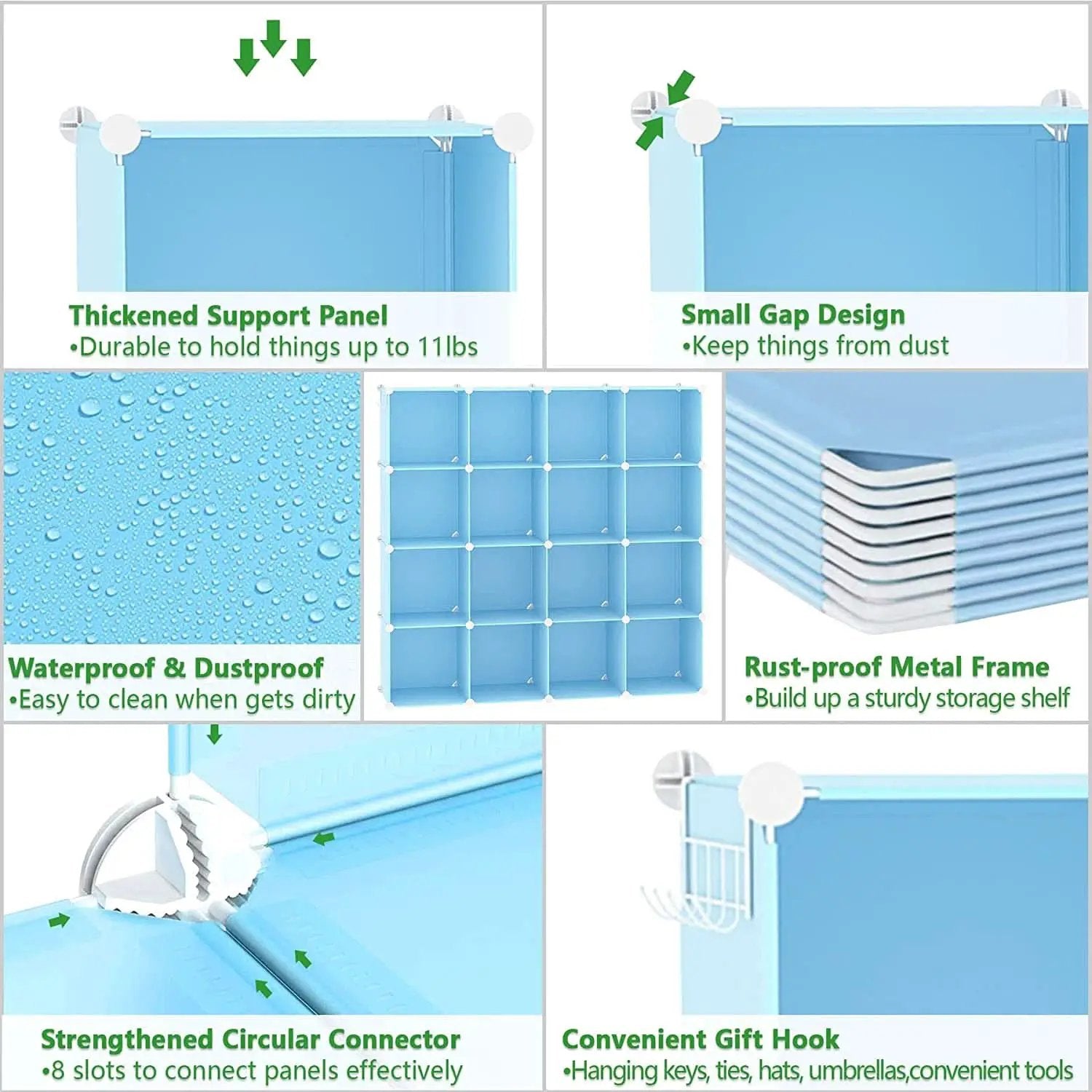 16-Cube Blue Storage Organizer for Home and Office from PriceLows™