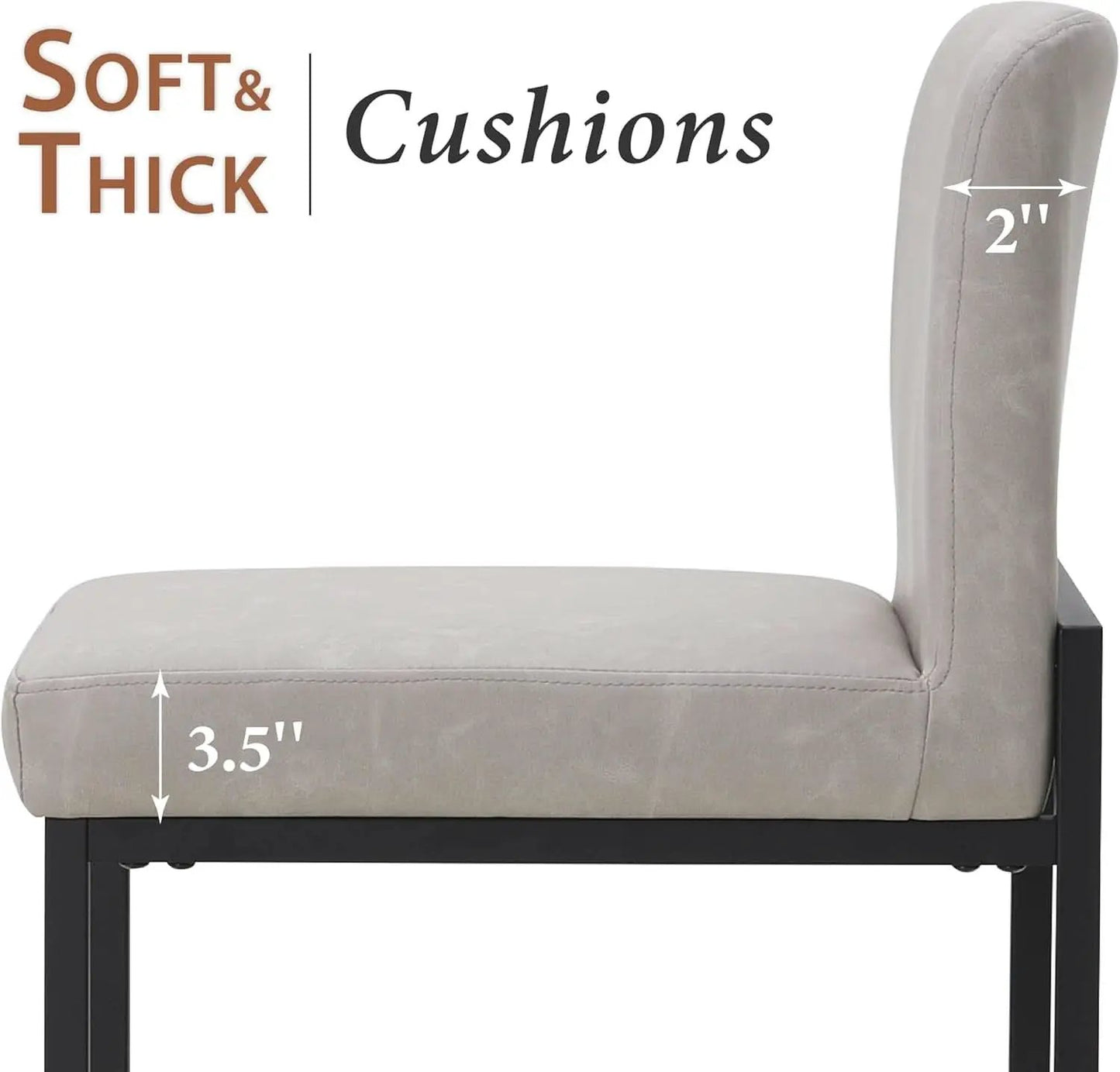 Set Of 4 Counter Height Bar Stools PU Leather With Back from PriceLows™