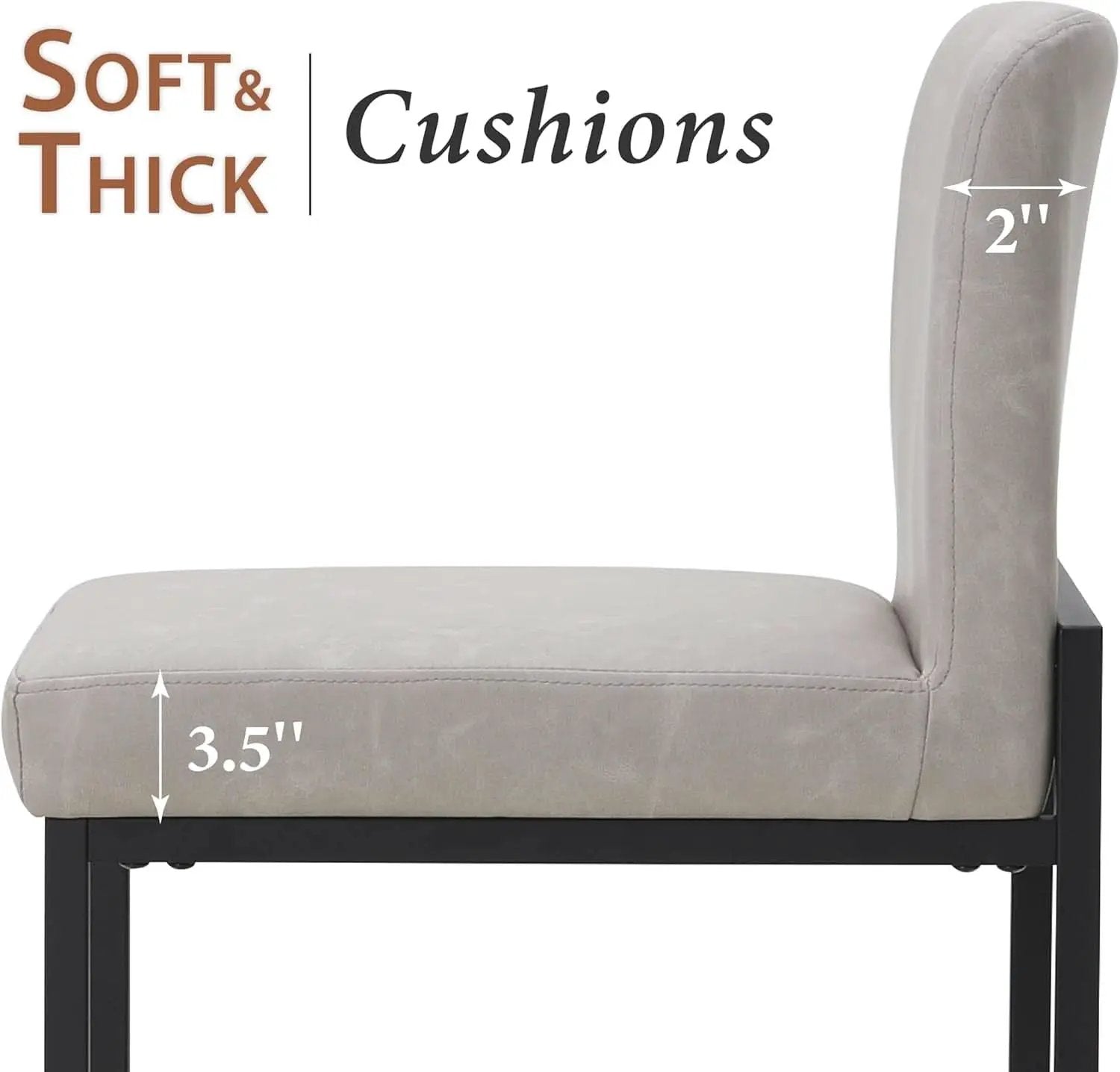 Set Of 4 Counter Height Bar Stools PU Leather With Back from PriceLows™