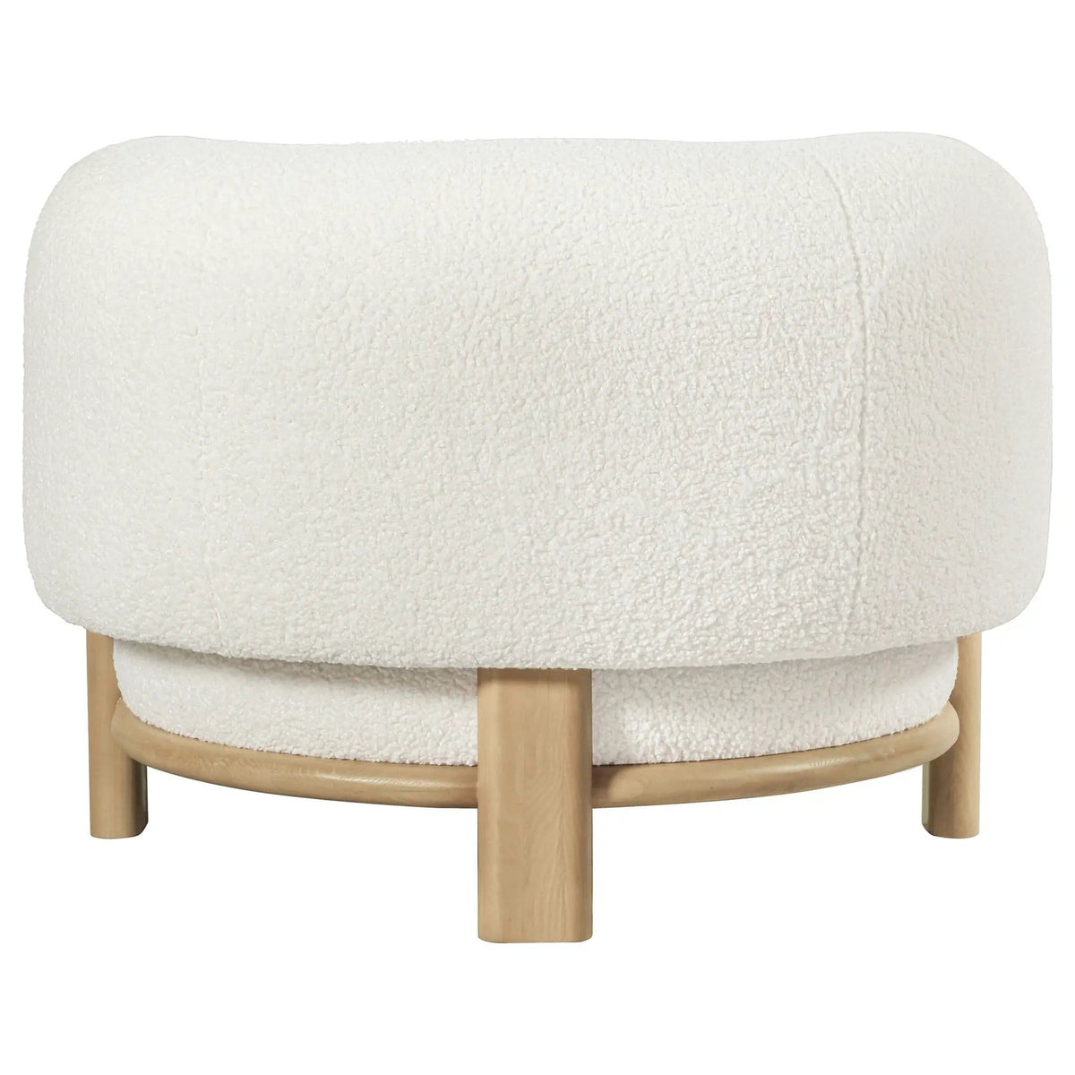 Lawler Upholstered Barrel Back Accent Chair Ivory and | 38 x 32.75 x 28 in | Living Room Furniture | Natural