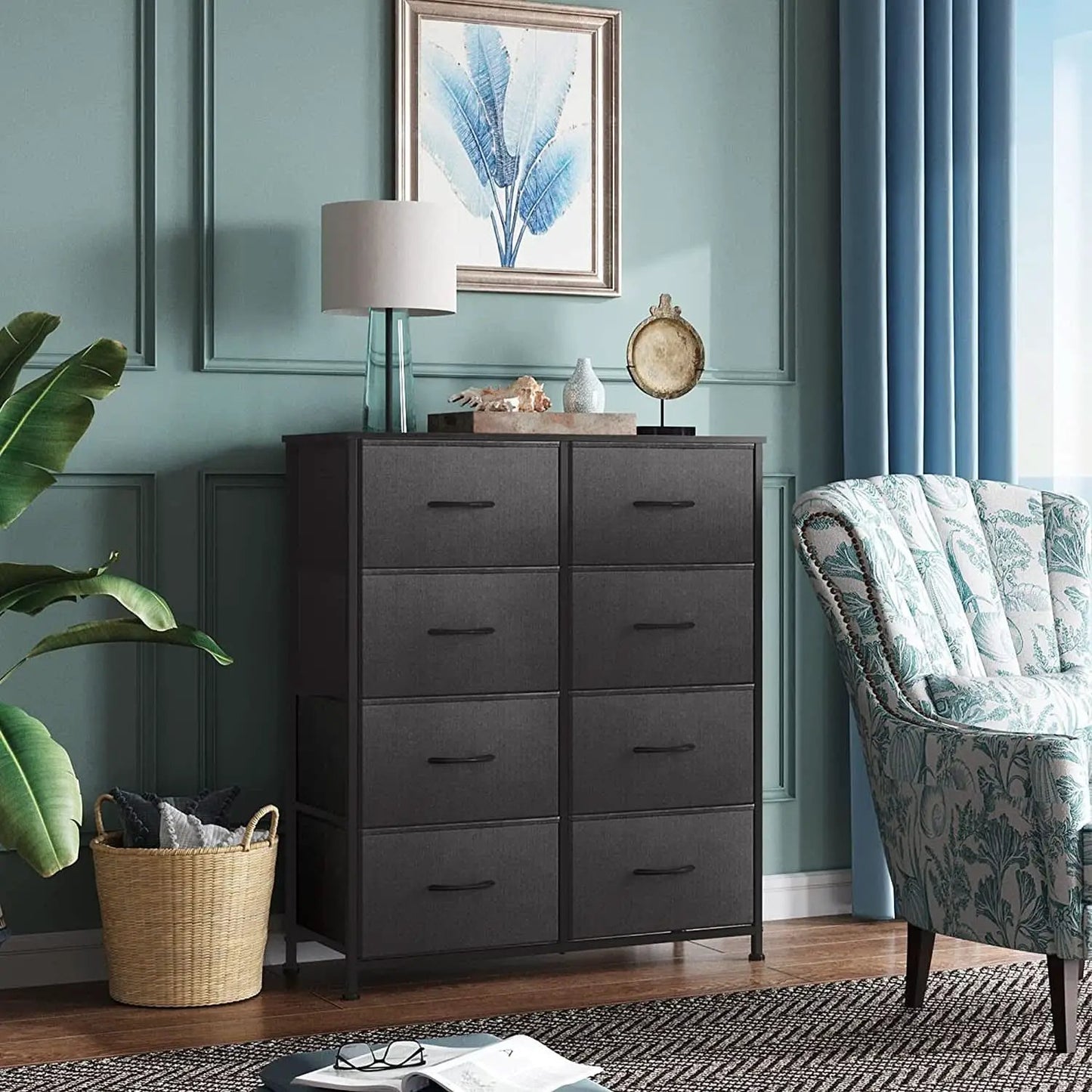 Fabric Storage Tower With 8 Drawers Charcoal Black from PriceLows™