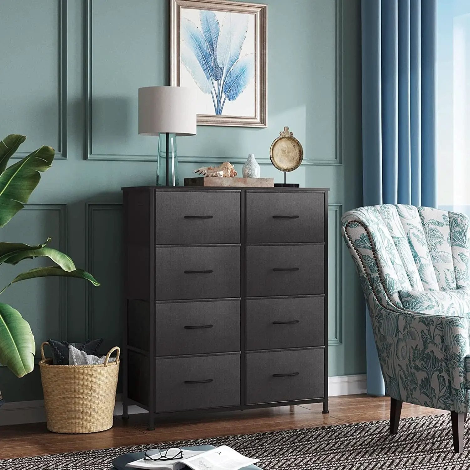 Fabric Storage Tower With 8 Drawers Charcoal Black from PriceLows™