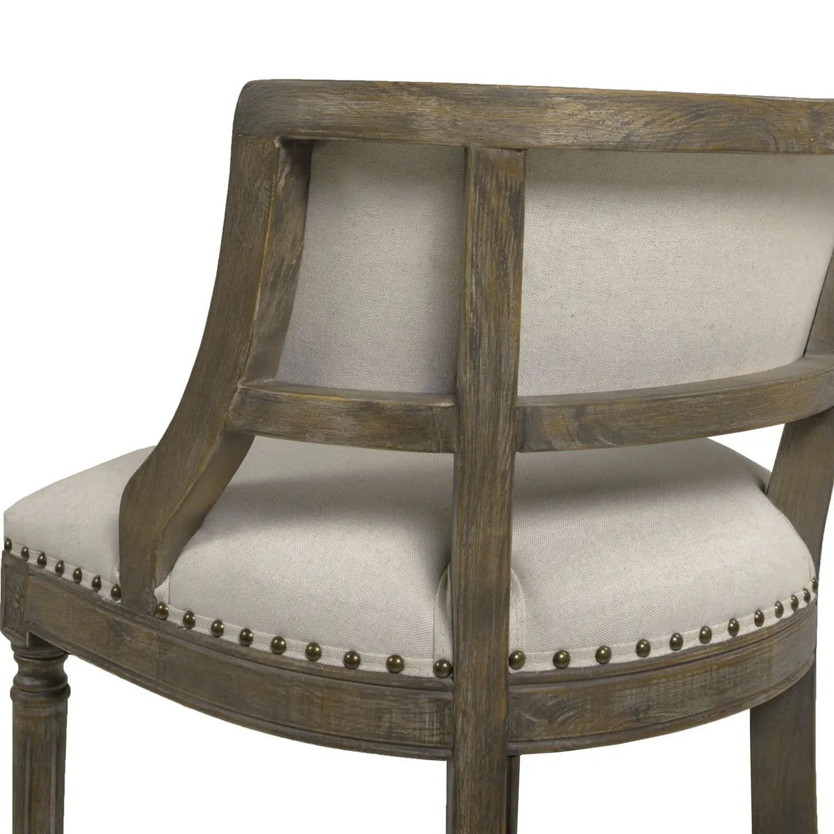 Paris Farmhouse Counter Height Bar Stool With Backrest Counter Height (24"-27") | 21 x 21.5 x 36.5 in | Wood & Brass | Dining Room
