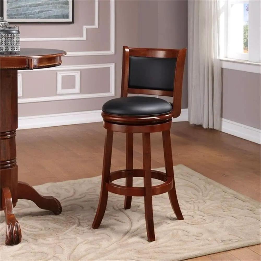 Augusta Bar Height Swivel Kitchen Bar Stool Black Cherry from PriceLows™