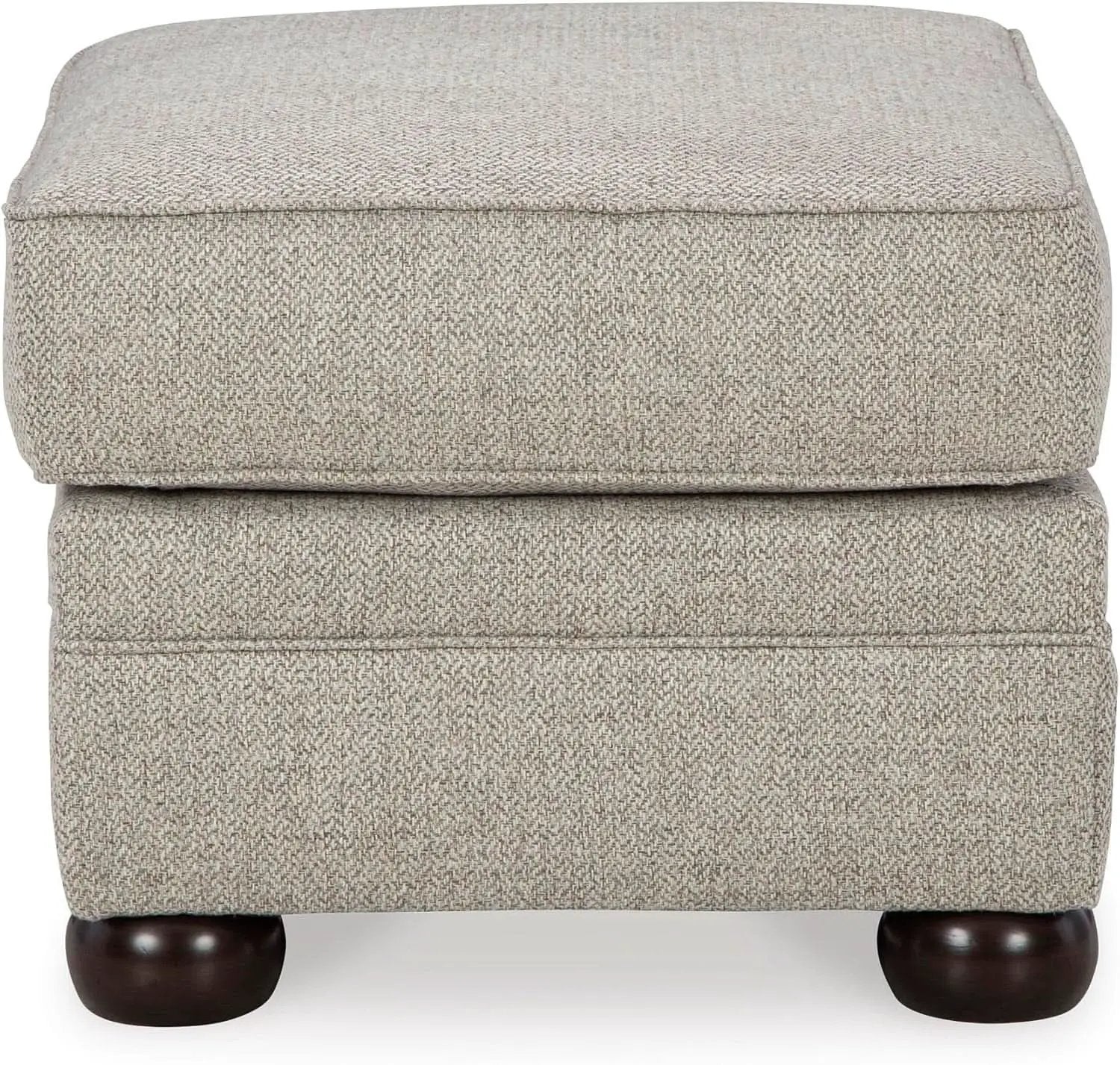Rectangular Upholstered Ottoman Light Brown Bun Legs from PriceLows™