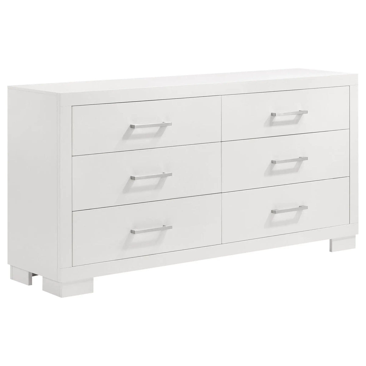 Jessica 6-drawer Dresser Snow | 64 x 16.25 x 32.5 in | Wood | White