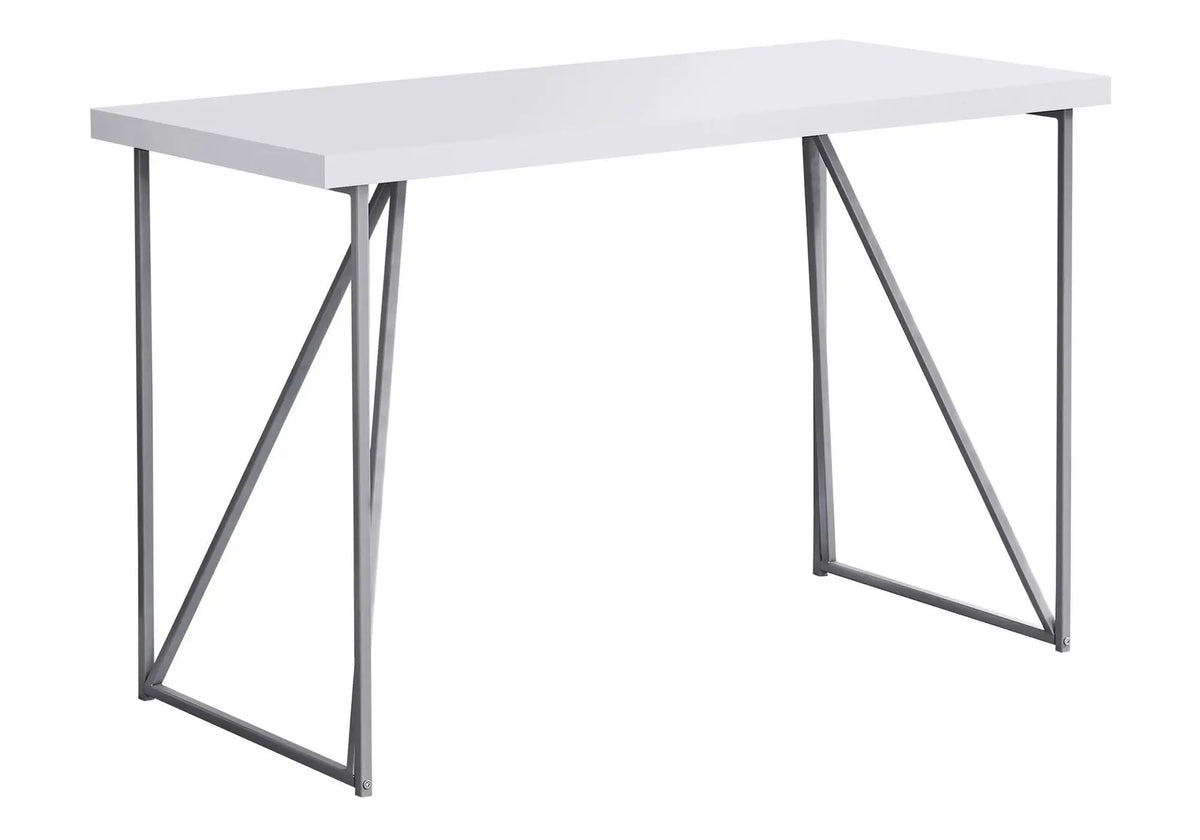 White Computer Desk | 47.25 Inch Width | Thick Panel Desktop | Home Office Laptop Use