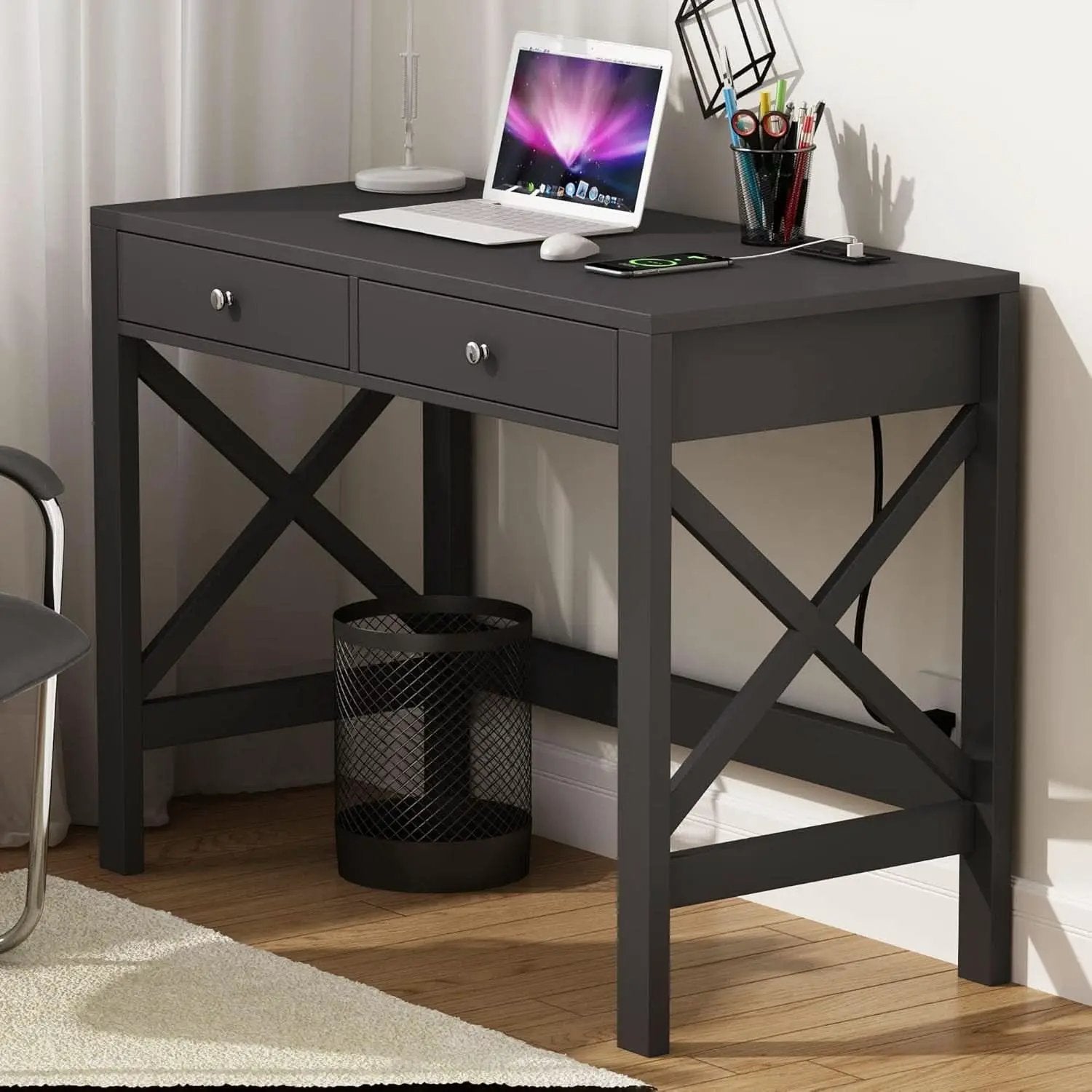 39 Inch Computer Desk With USB Ports For Home Office from PriceLows™