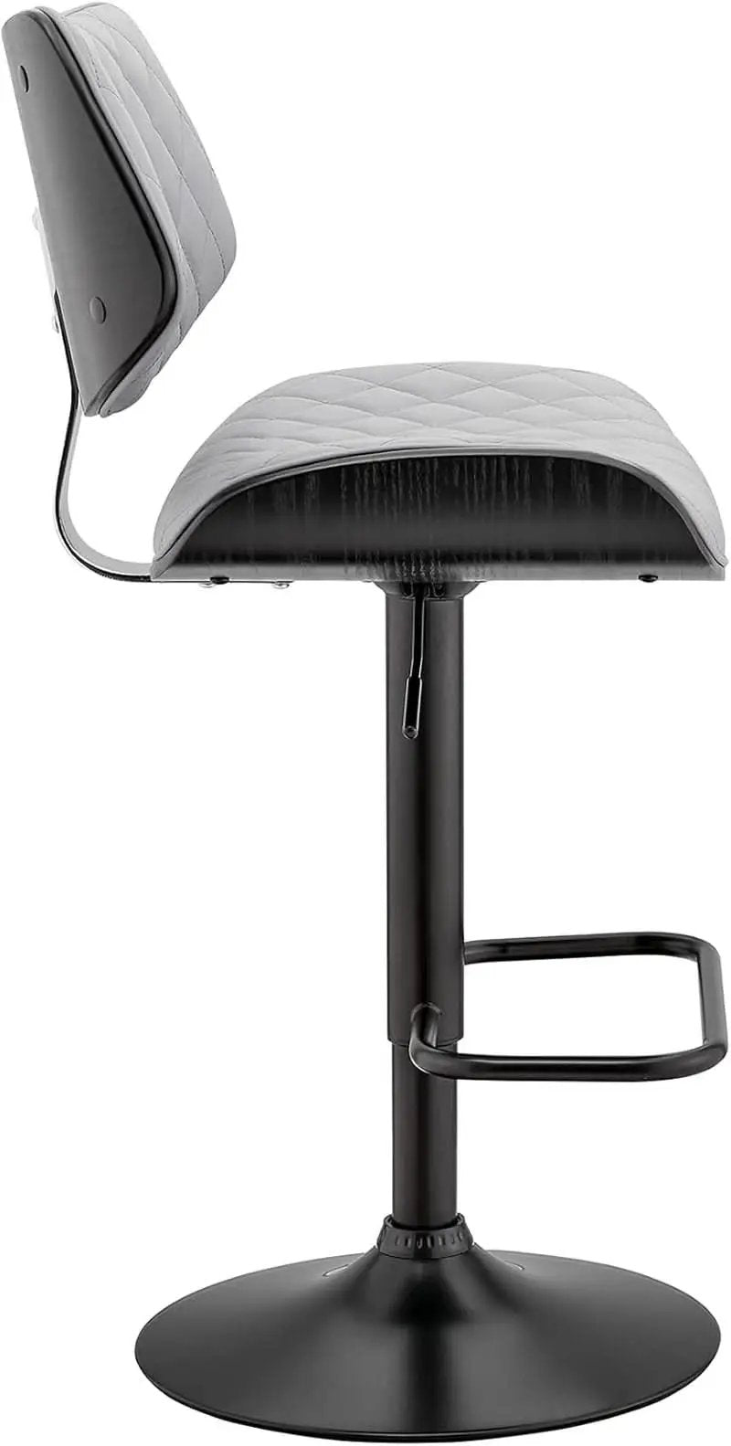Grey Faux Leather Swivel Bar Stool With Adjustable Height from PriceLows™