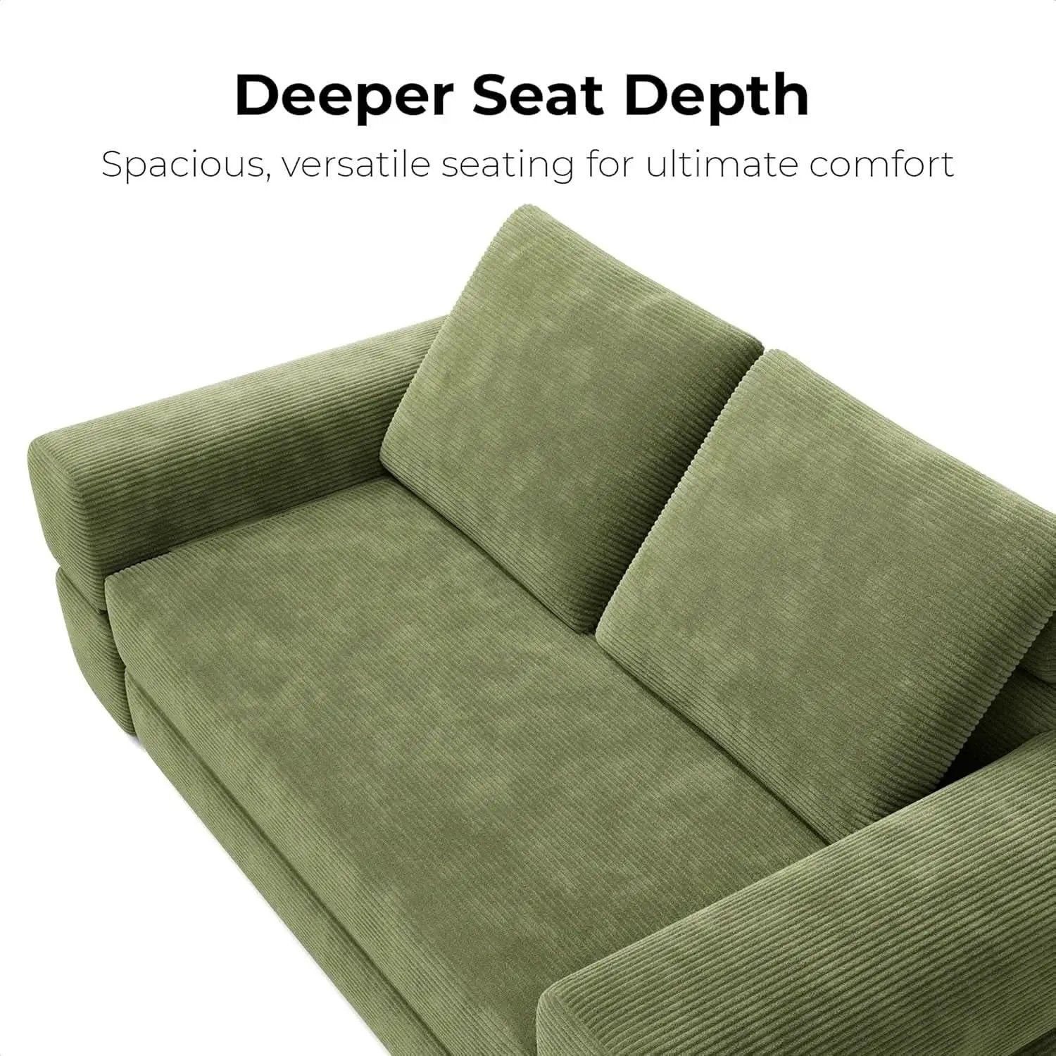Green ThreeInOne Convertible Sleeper Sofa Bed Studio from PriceLows™