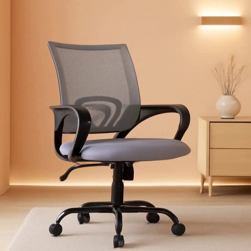 Ergonomic Mesh Office Chair With Lumbar Support Grey from PriceLows™