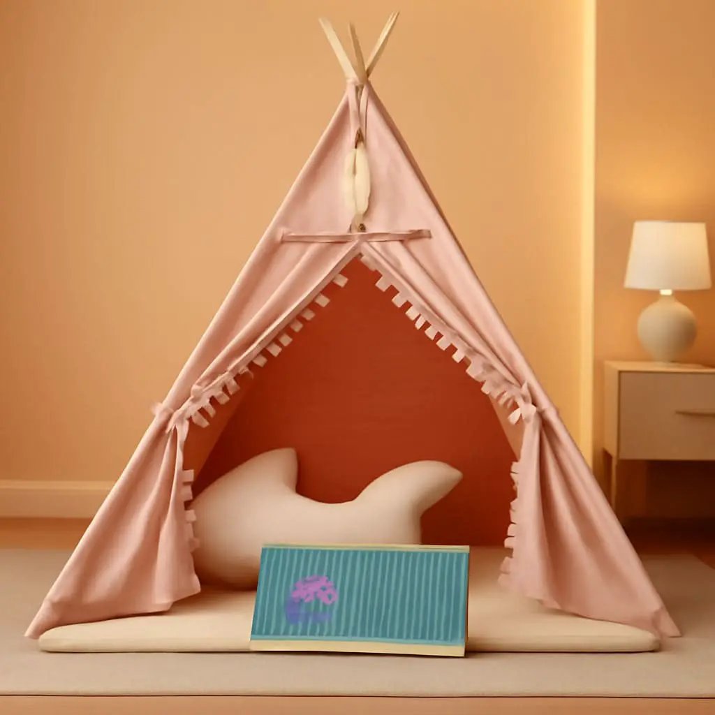Kids Teepee Tent With Foldable Mat For Indoor Outdoor Play from PriceLows™