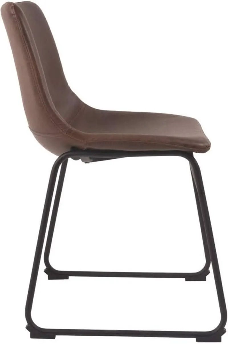 Mid Century Centiar 18.75 Inch Dining Bucket Chairs Set Of 2 Black And Brown from PriceLows™