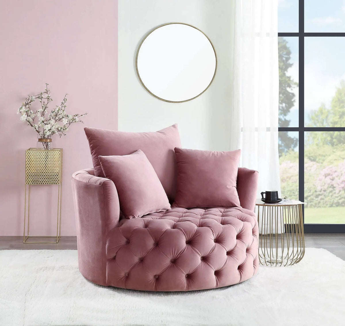 Zunyas Accent Chair With Swivel | 2 Pieces | Living Room Furniture | Living Room