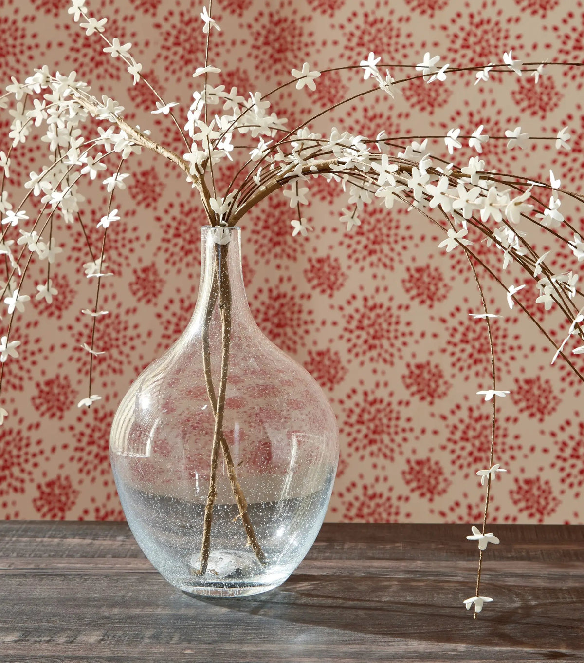 Kurthorne Clear Seeded Glass Vase | Weathered Beauty | Casual Charm | 9 Inch Height