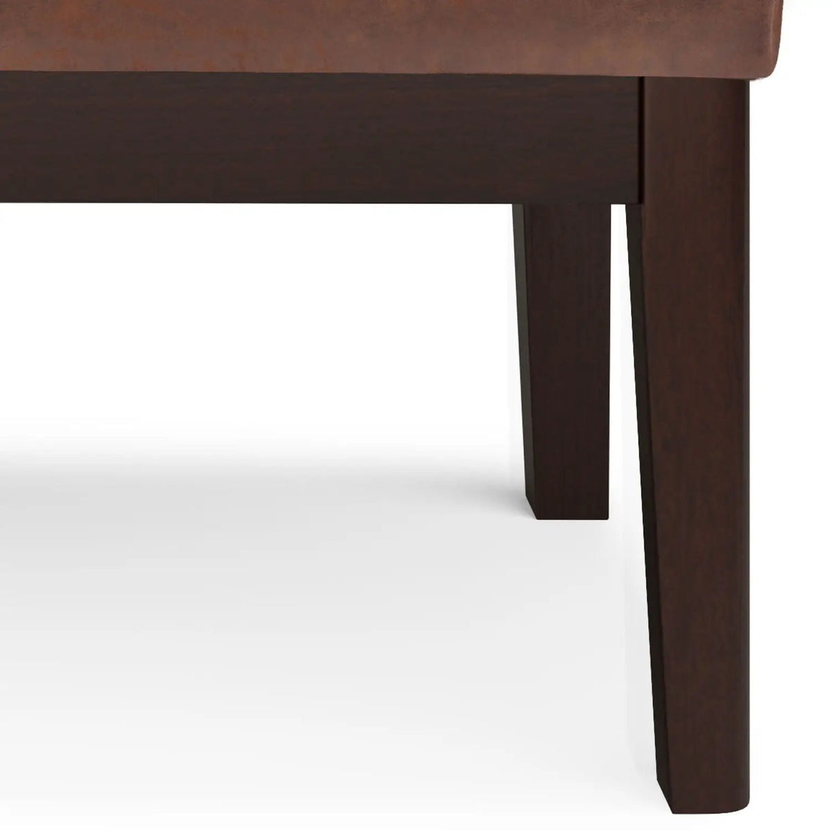 Carlson Ottoman Bench | Mid-Century Design | Top Stitching Detail | Webbed Seat Support