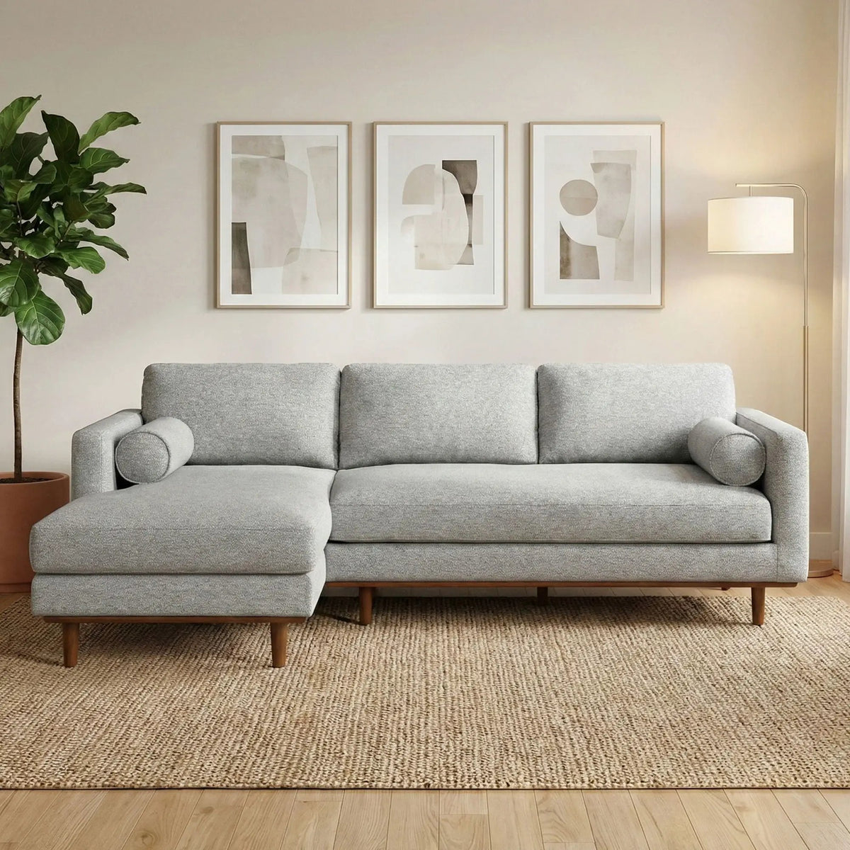 Morrison Upholstered Sectional Sofa | Genuine Aniline Leather | Chaise Cushions | 102.2 Inch Length