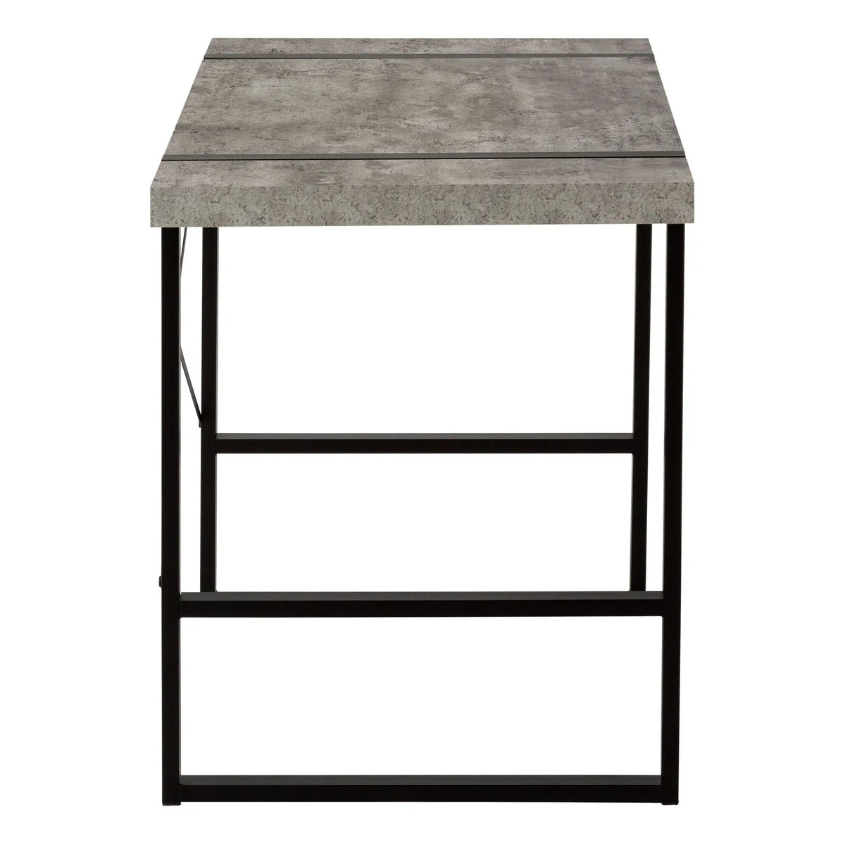 Industrial Design Computer Desk | 49 Inch Width | Thick-Panel Desktop | X-Shaped Metal Bar