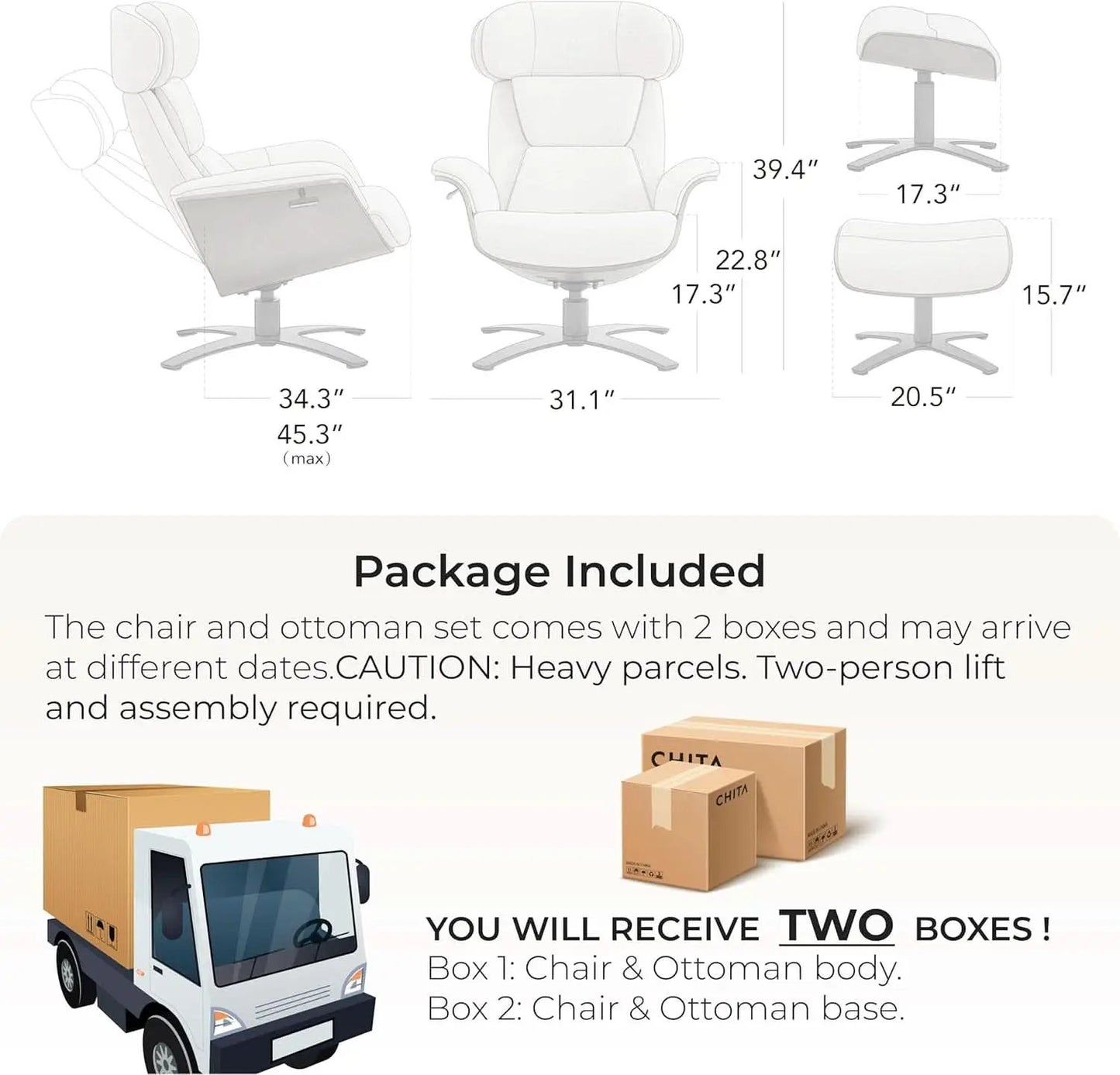 Saddle Leather Adjustable Headrest Reclining Chair from PriceLows™