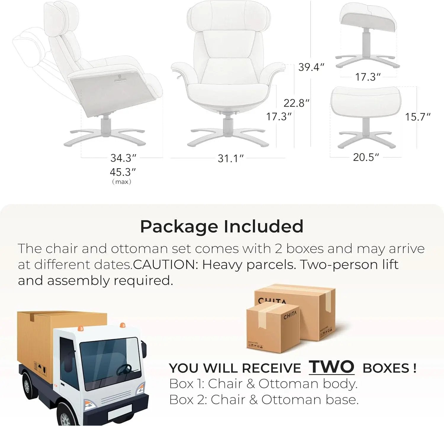 Saddle Leather Adjustable Headrest Reclining Chair from PriceLows™