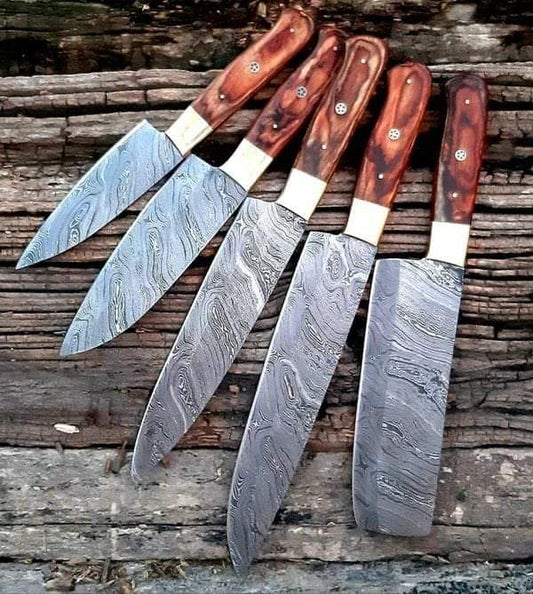 Custom Handmade Japanese Steel Knife 13” Damascus Blade with Pakka Wood Handle | 8 Inch | Damascus Steel | Kitchen Knives Set