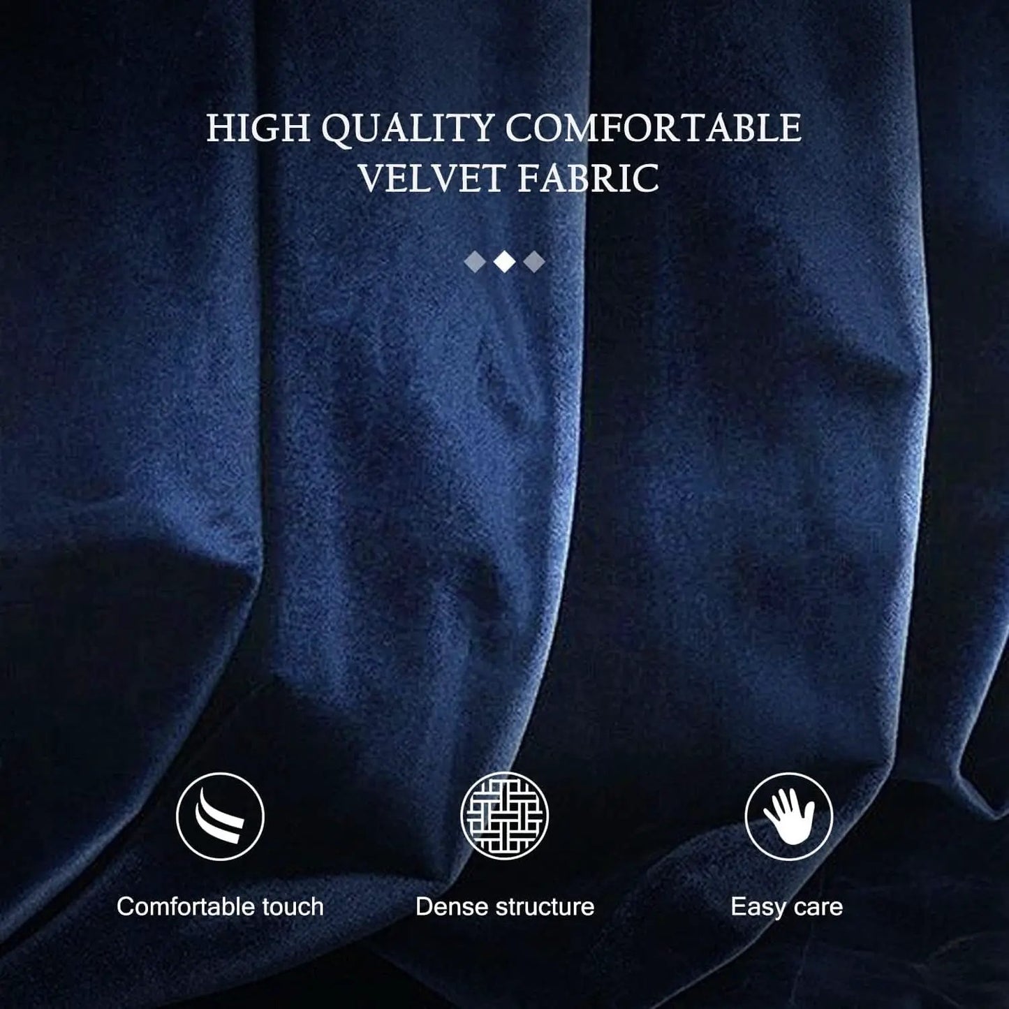 Blue Velvet Upholstered Dining Chairs Set Of 6 Studded from PriceLows™