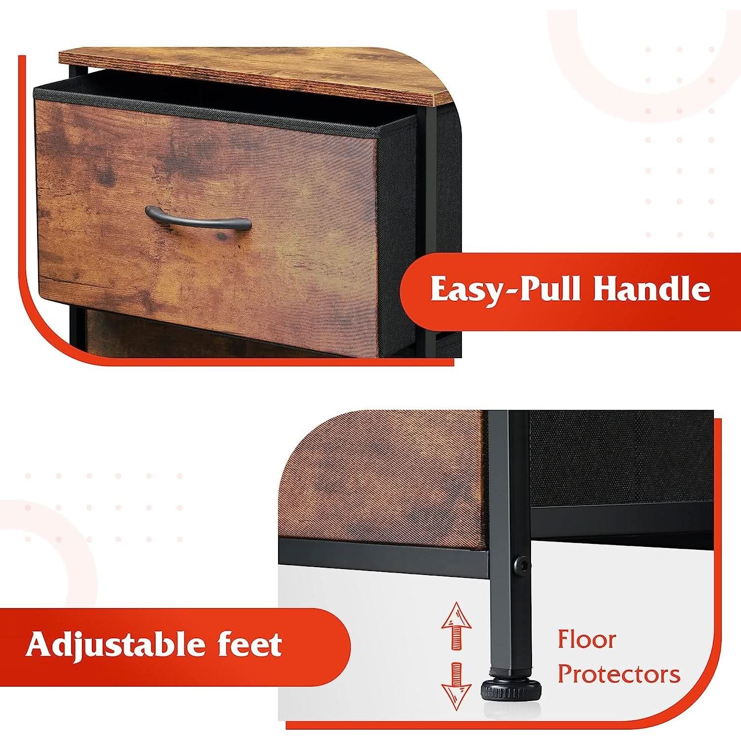 Four Drawer Dresser With Handles For Bedroom Storage from PriceLows™