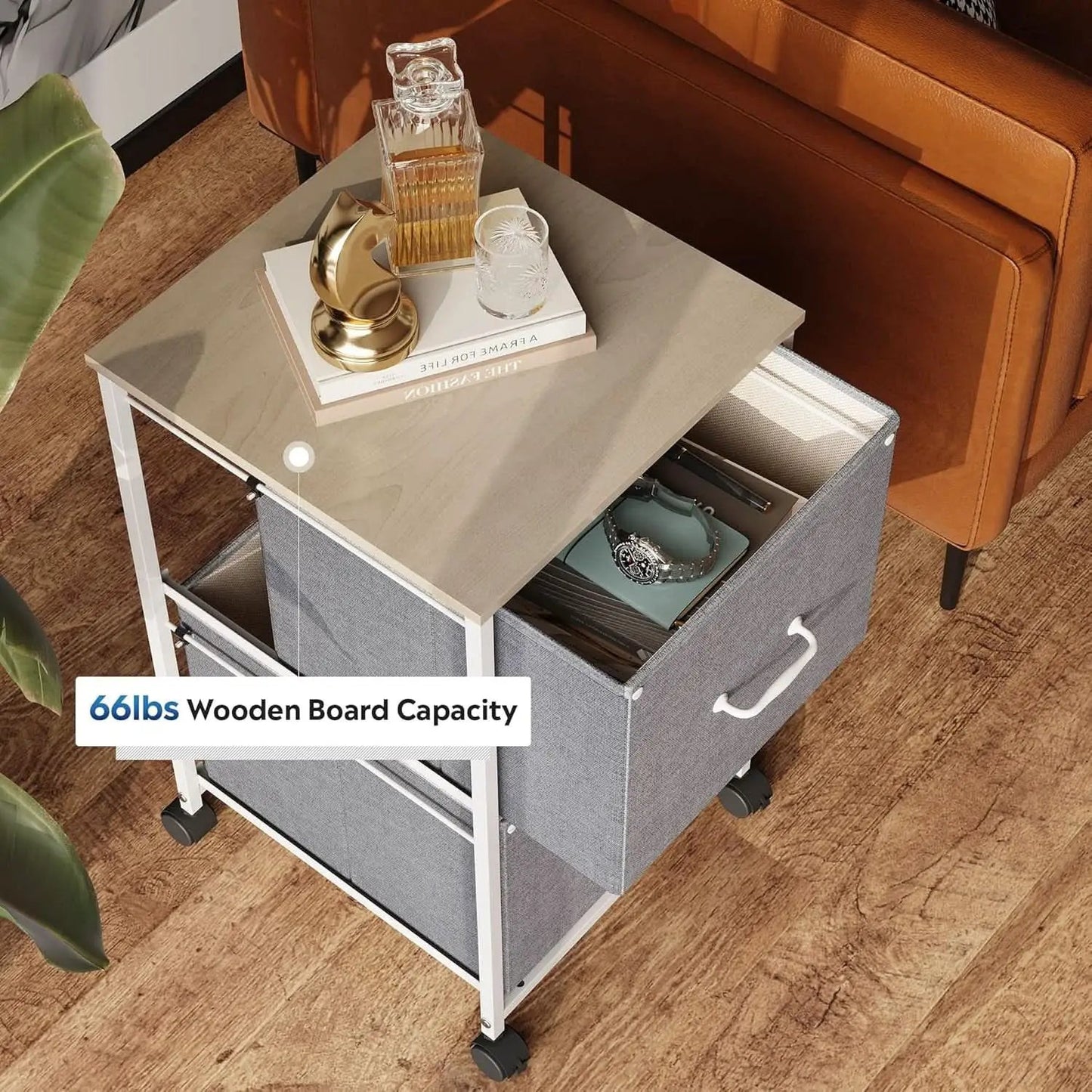 Light Grey 2 Drawer Mobile File Cabinet Rolling Printer Stand Fits A4 Or Letter Size from PriceLows™