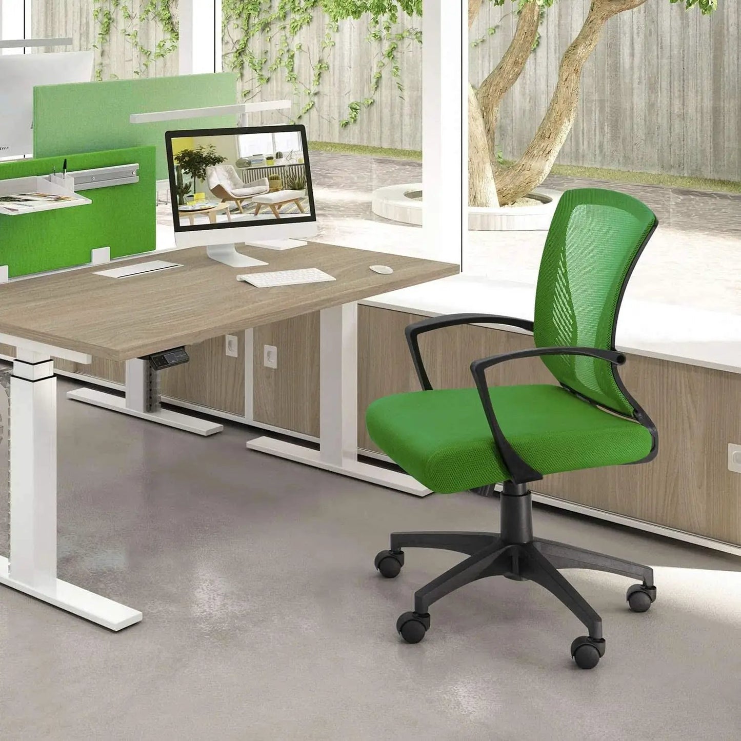 Ergonomic Green Mesh Office Chair With Lumbar Support from PriceLows™
