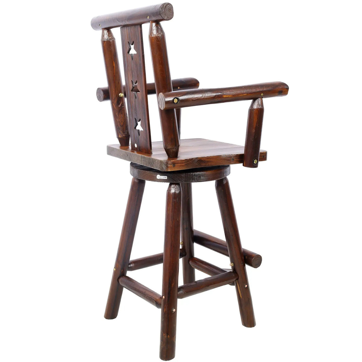 Bistro Chair | 360 Degree Swivel | Fir Wood Construction | Brown