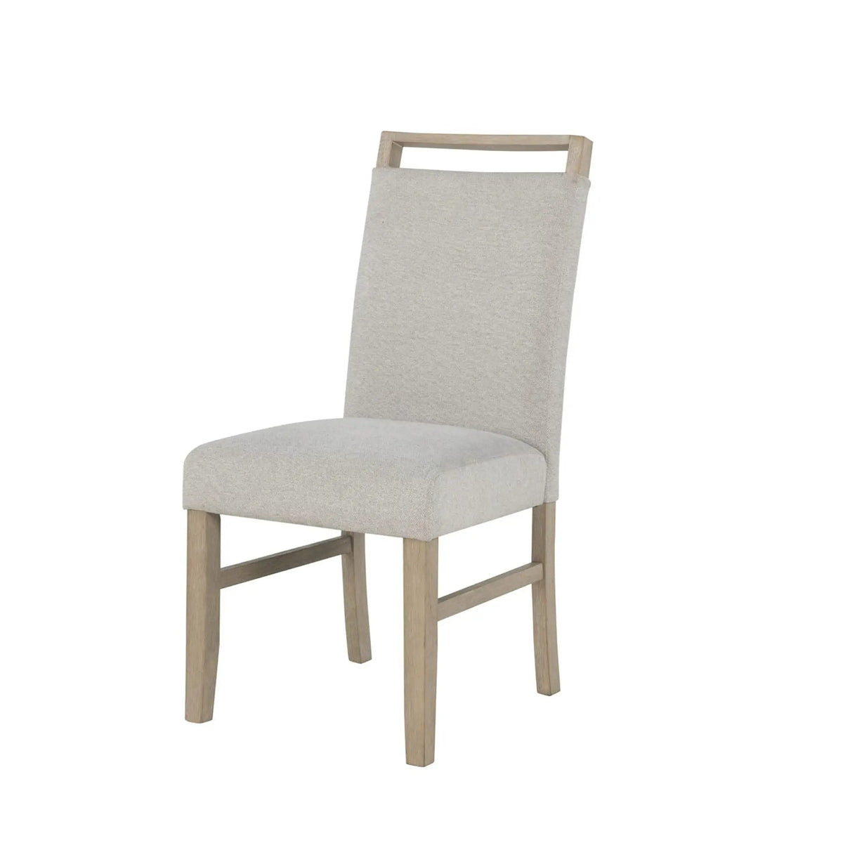 Dining Chair | Boucle Upholstery | Rubber Wood Frame | Light Gray