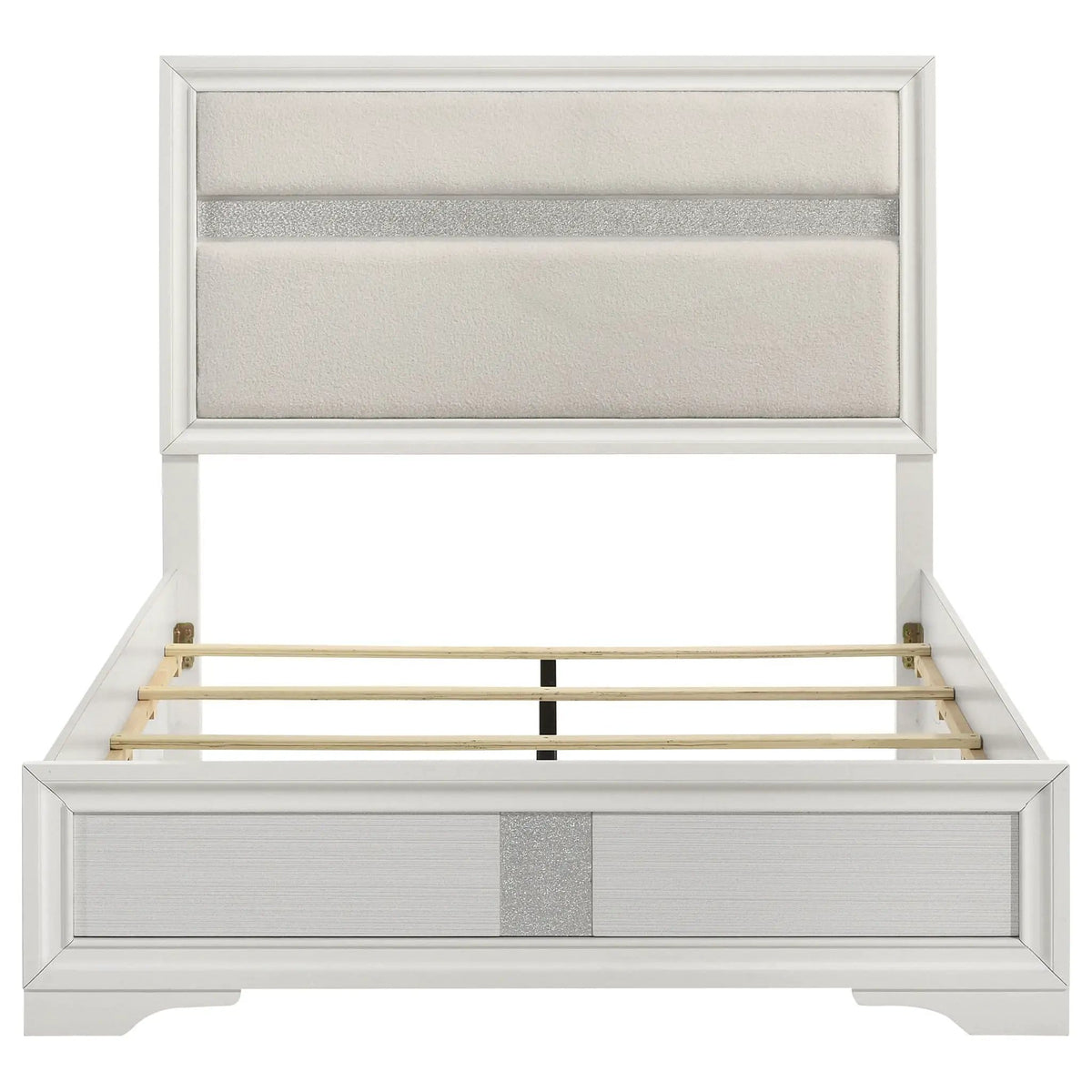 Miranda 54-inch Upholstered Queen Panel Bed | 63.5 x 83.75 x 53.75 in | Fabric | White