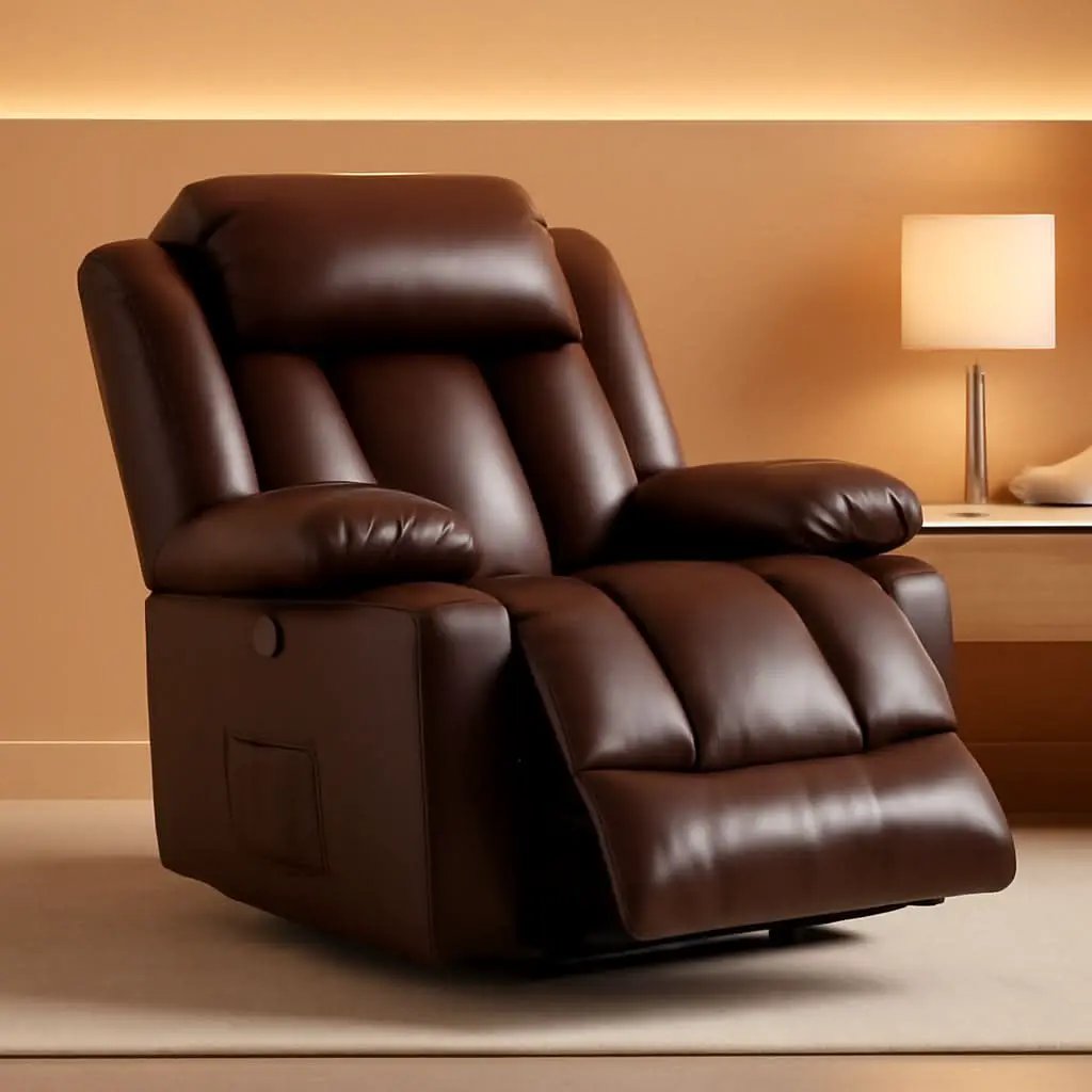 Brown Power Recliner With Massage And Heat Therapy from PriceLows™
